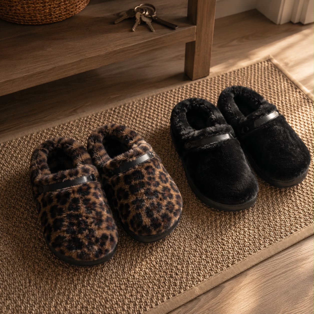 Softa Fur-Lined Clog | Cozy Indoor-Outdoor House Shoe, Leopard