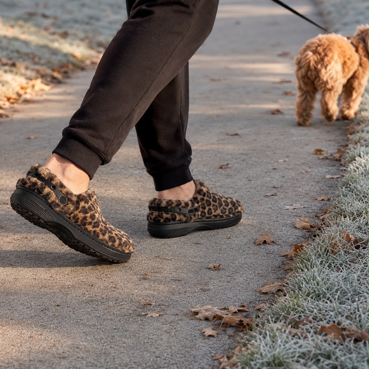 Softa Fur-Lined Clog | Cozy Indoor-Outdoor House Shoe, Leopard
