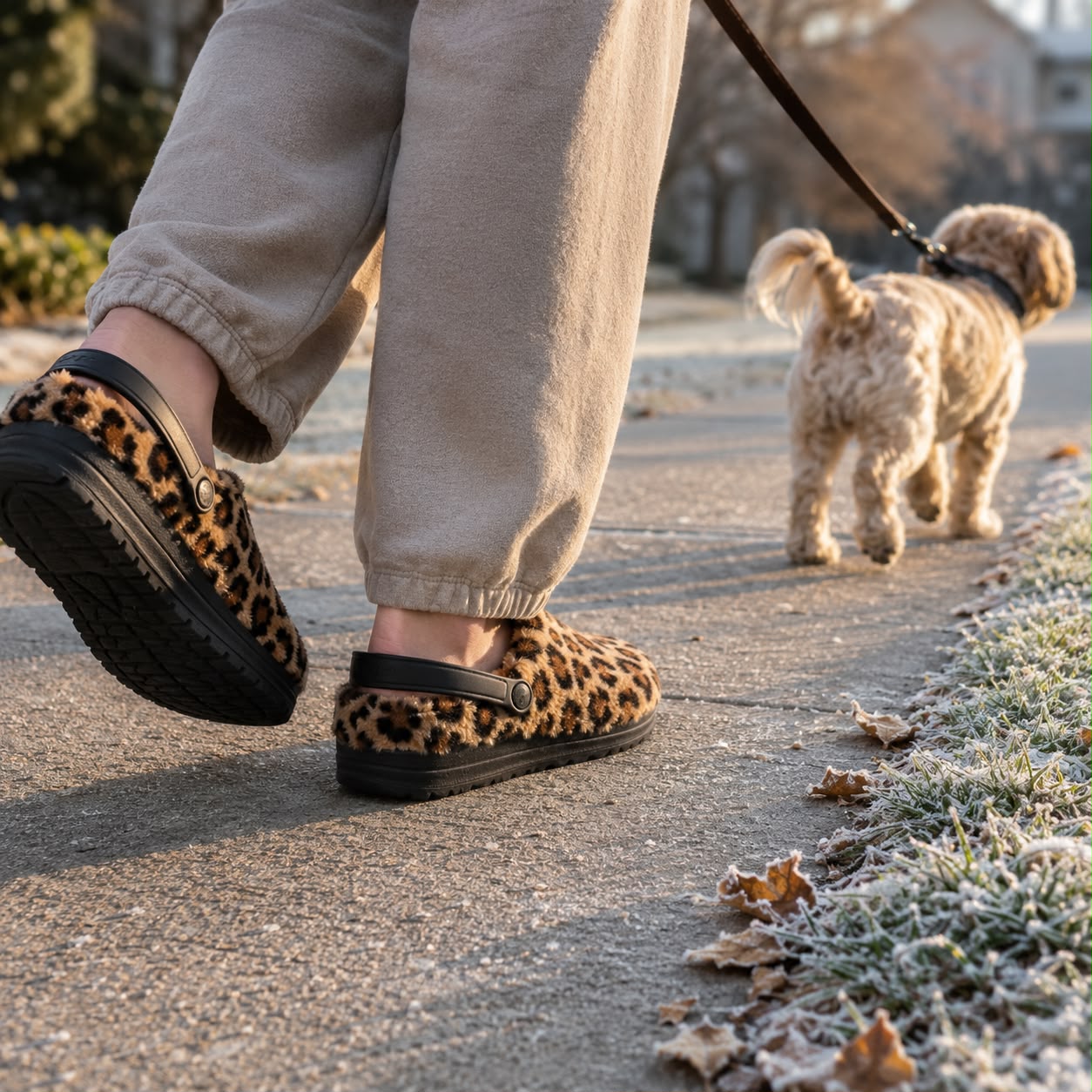 Softa Fur-Lined Clog | Cozy Indoor-Outdoor House Shoe, Leopard