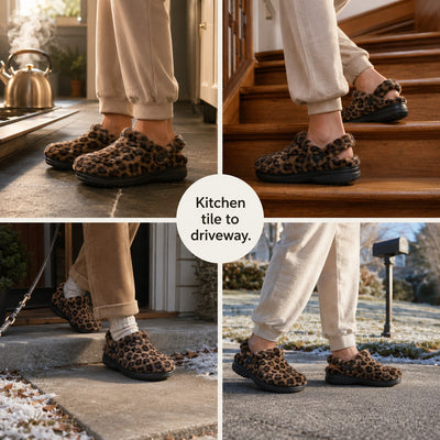 Softa Fur-Lined Clog | Cozy Indoor-Outdoor House Shoe, Leopard