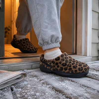 Softa Fur-Lined Clog | Cozy Indoor-Outdoor House Shoe, Leopard